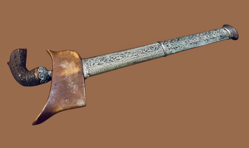 Antique Indonesian Kris Keris Dagger - Aceh 14” Pamor Blade - Carved Hilt Ornate