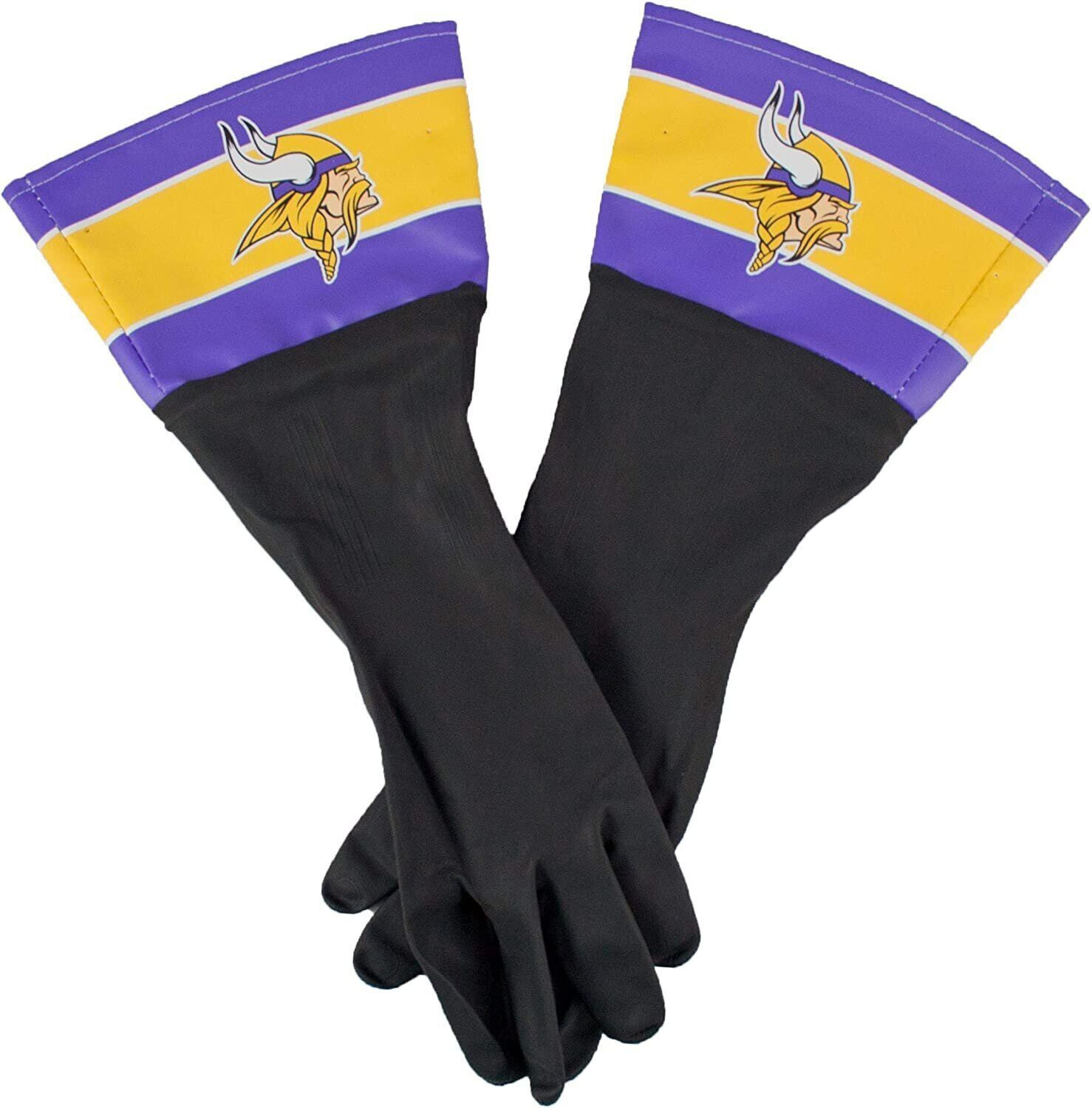 NFL Minnesota Vikings Rubber Dish Gloves, Black New In Package TX Shipping