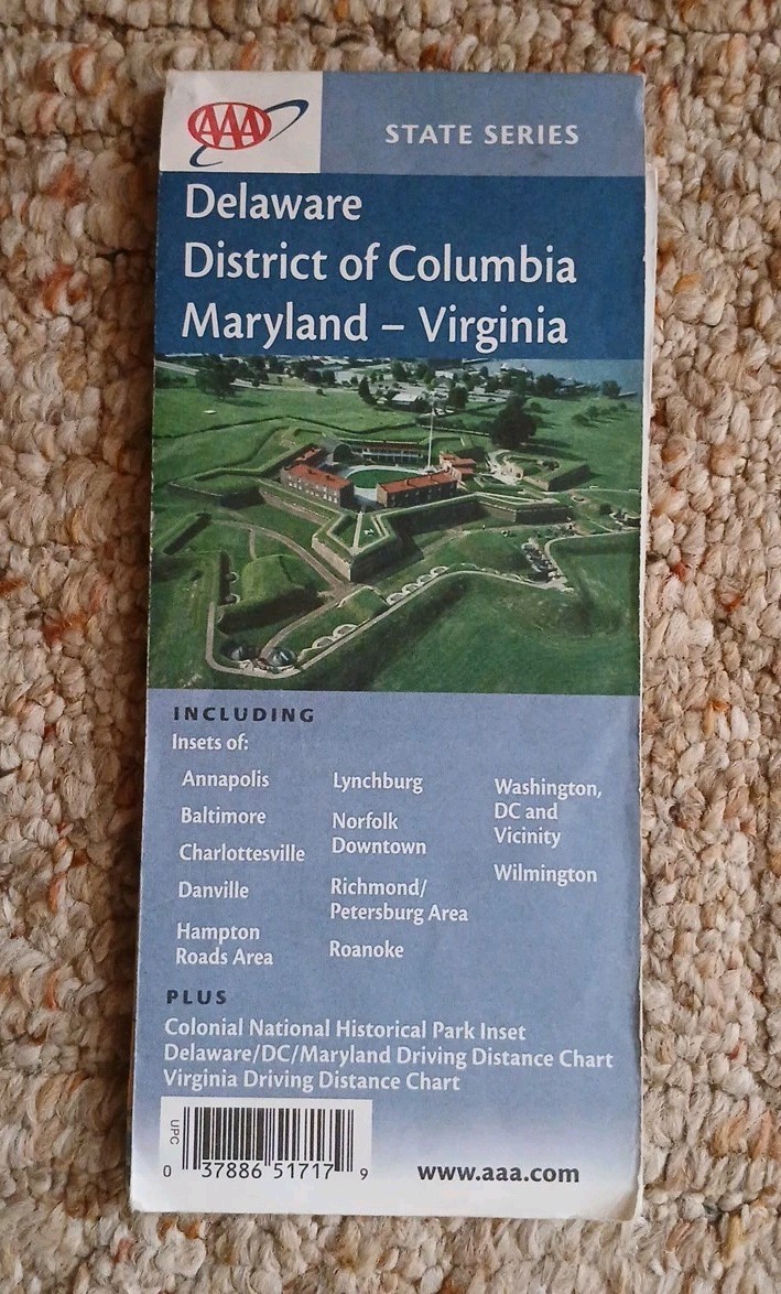 AAA MAP— State Series— Delaware District Of Columbia Maryland Virginia 2004?