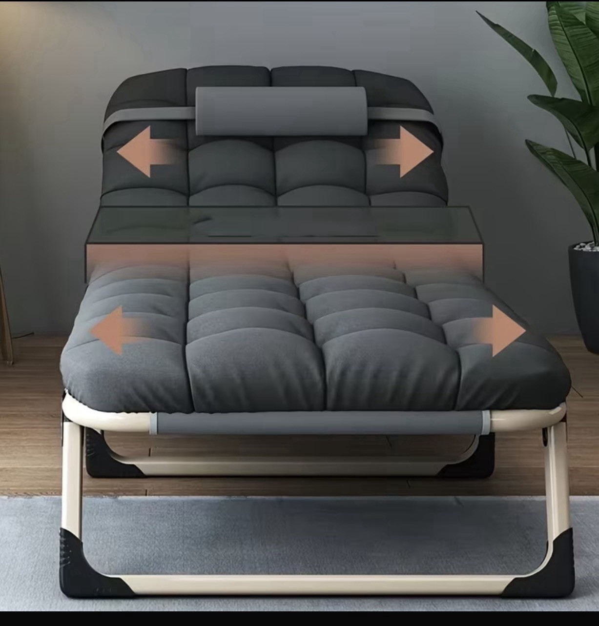 Artifact Folding bed Recliner With Mattress-gray Camping Cot