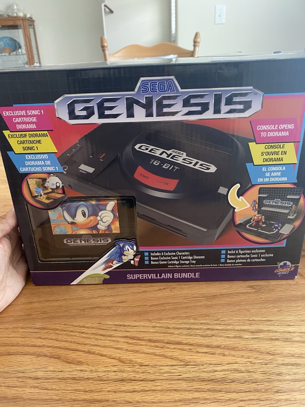 SEGA Genesis CONSOLE DIORAMA Supervillain Bundle w/ Exclusive Sonic 1 Cartridge