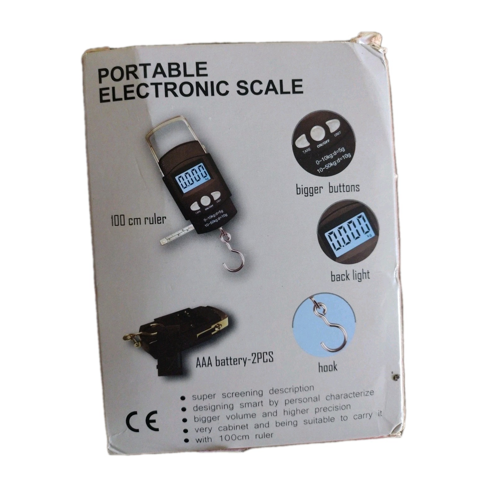 Portable Electronic Scale 50KG Max With Tape Measure Fishing Luggage P/N HS-A09L