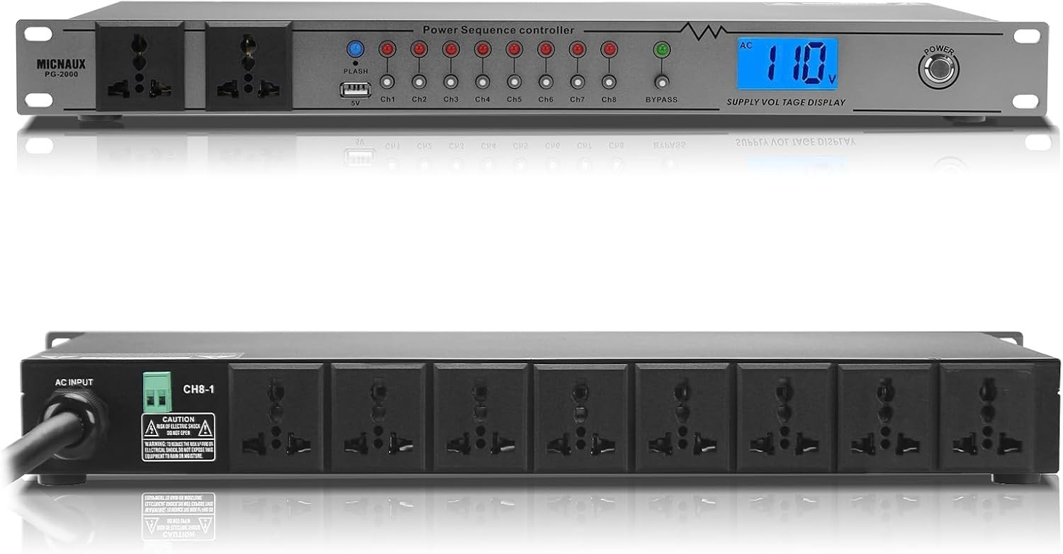 Rack Mount Sequencer Surge Protector 2000W 10 Outlets-