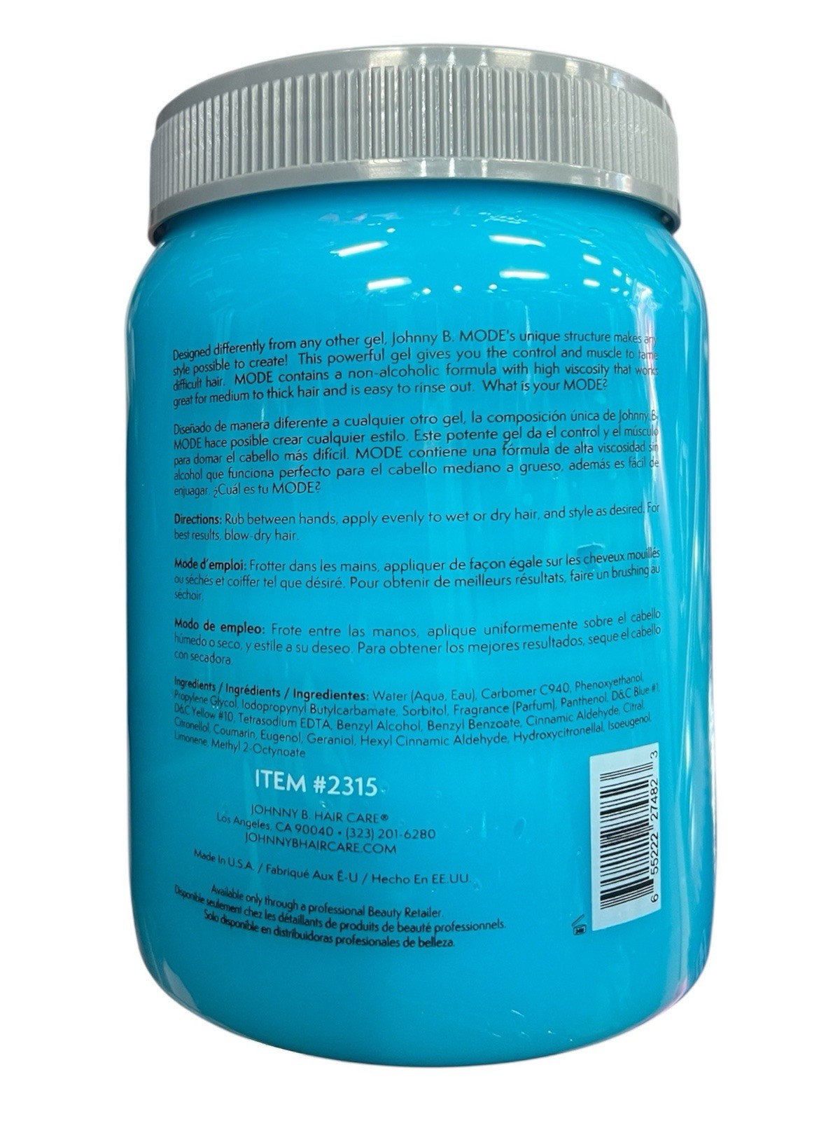 Hair Gel Johnny B 64 oz
