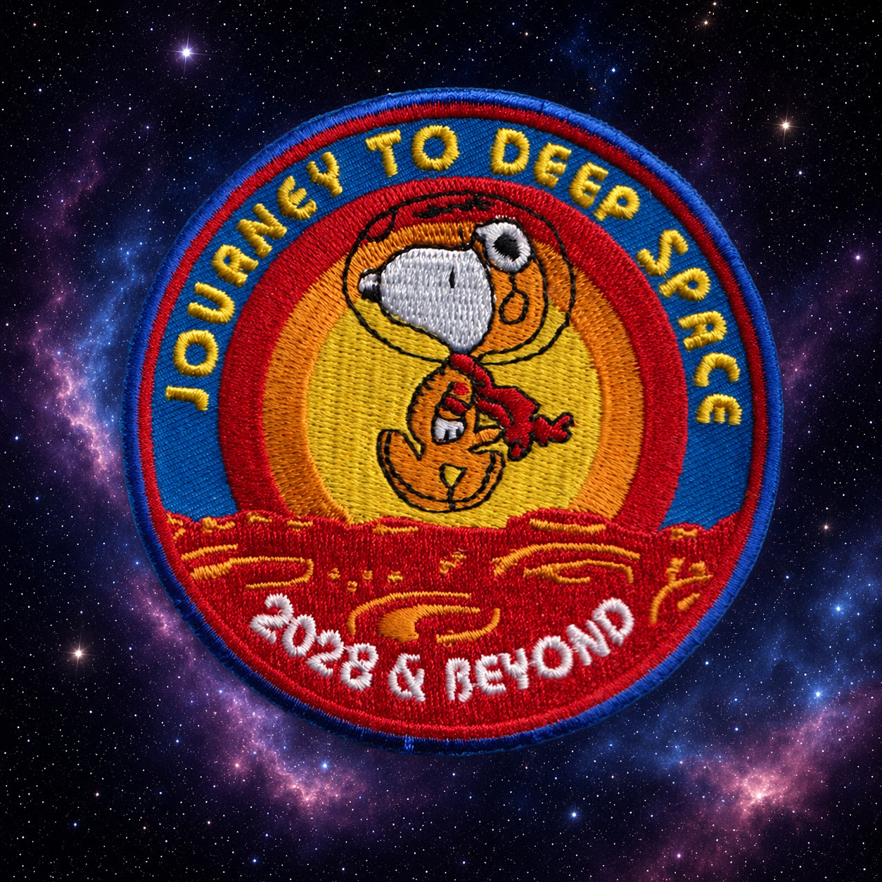 NASA - JOURNEY TO DEEP SPACE PATCH 2028- ASTRONAUT MOON MISSION CAMPAIGN - 3.5”