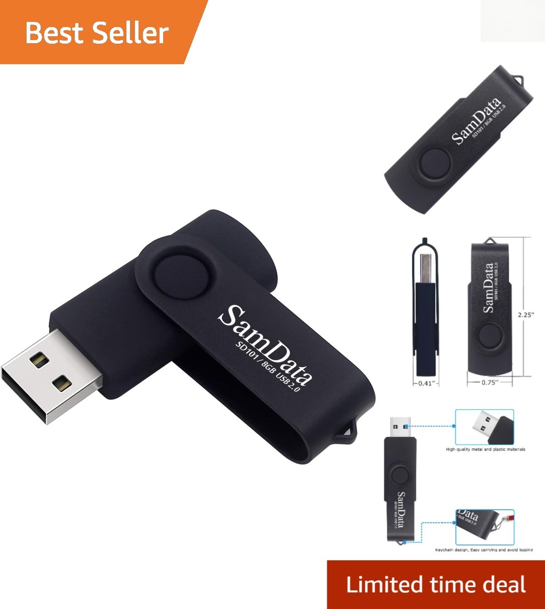 High-Speed 8GB USB Flash Drive with Easy Plug & Play - Ideal for Professionals