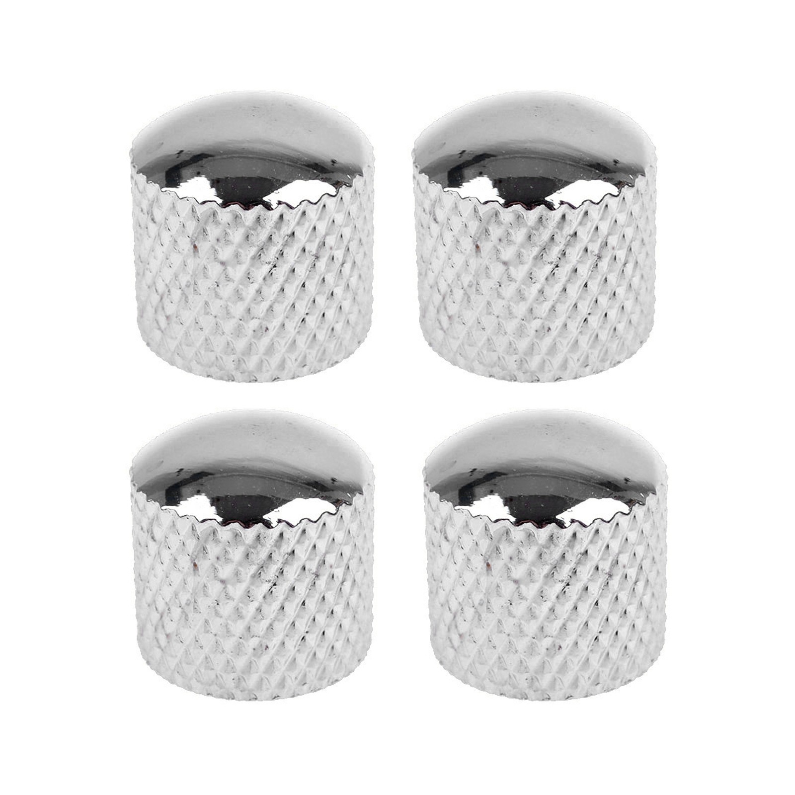 4 Pcs Metal Dome Tone Volume Control Knob For Electric Guitar Bass Parts Chrome
