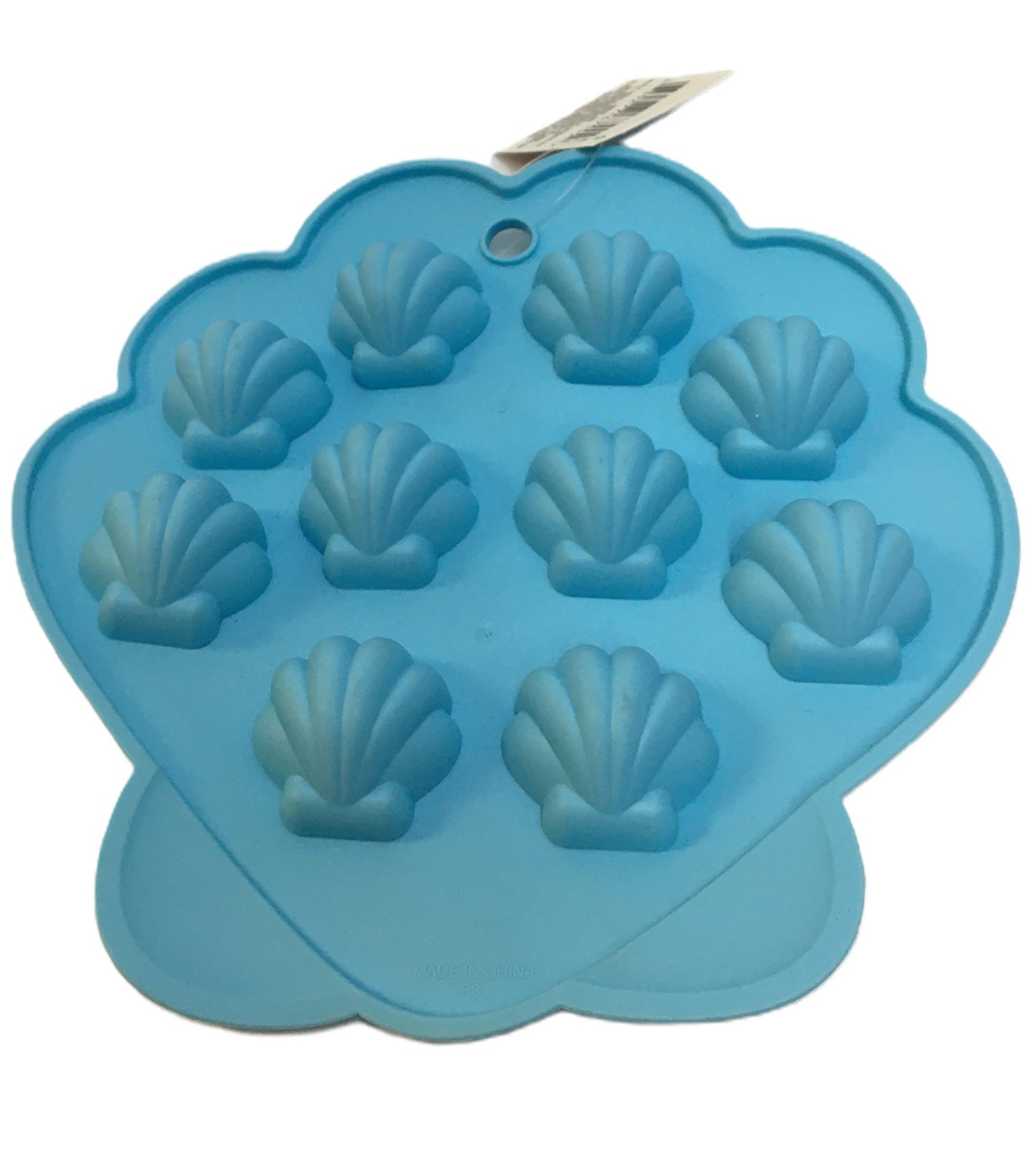 2 Piece Silicone Mold Ice Cube Tray Candy Mold Shells Hearts NWT