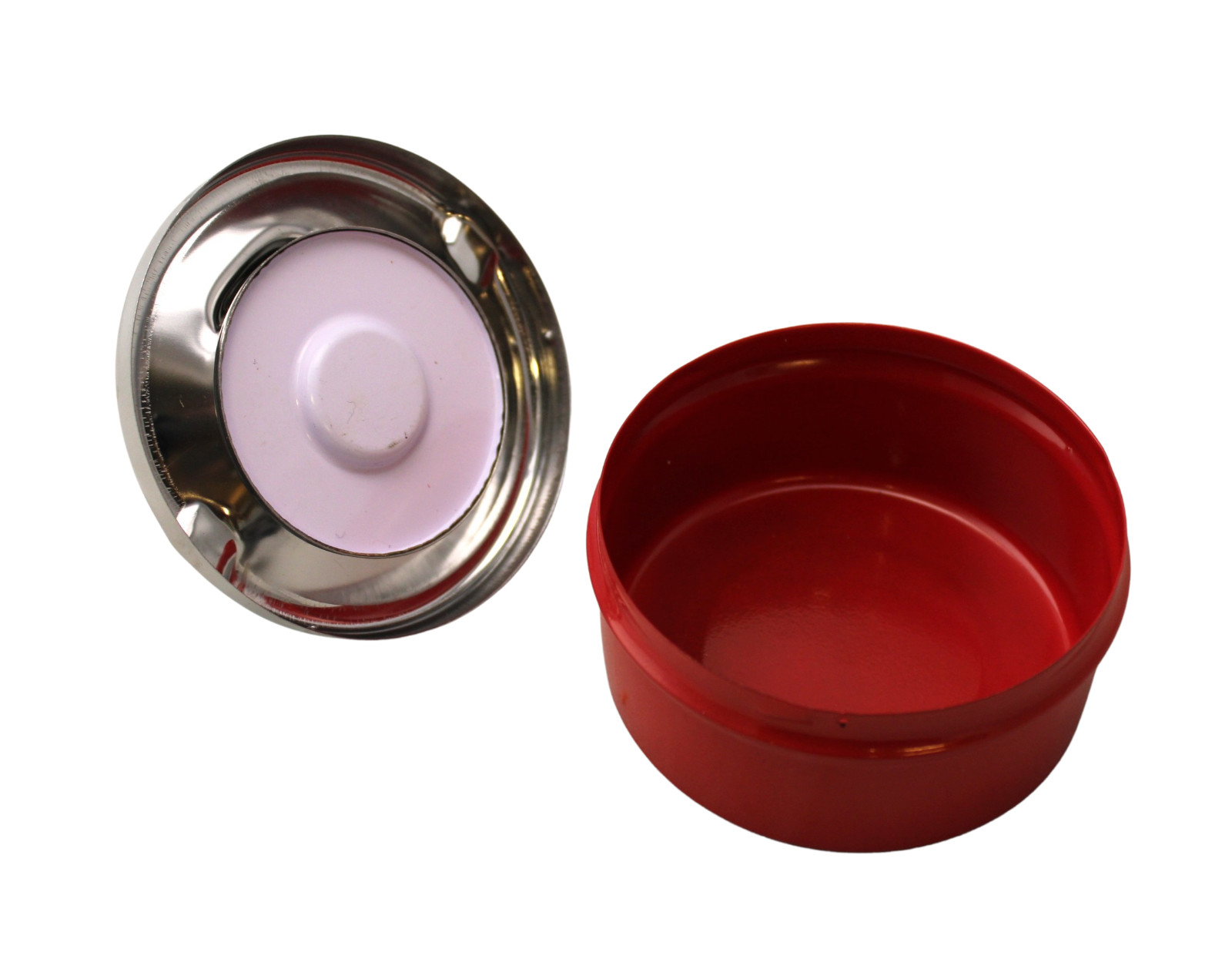 2 pack Round Push Down Ashtray with Spinning Tray Retro Style (Red)