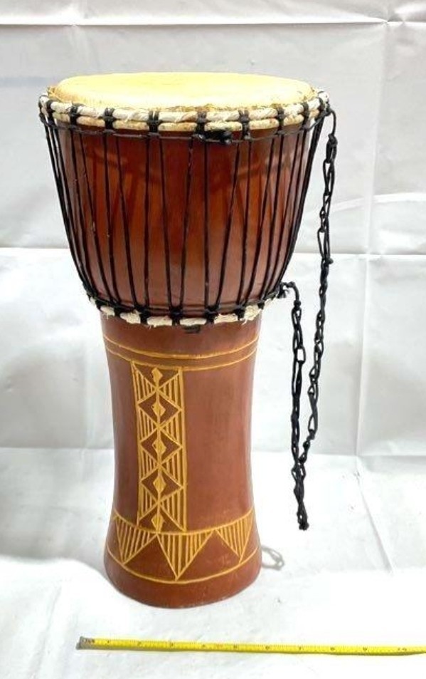 Hand Crafted Ghana  Djembe Drum  - 8.5"x16" .