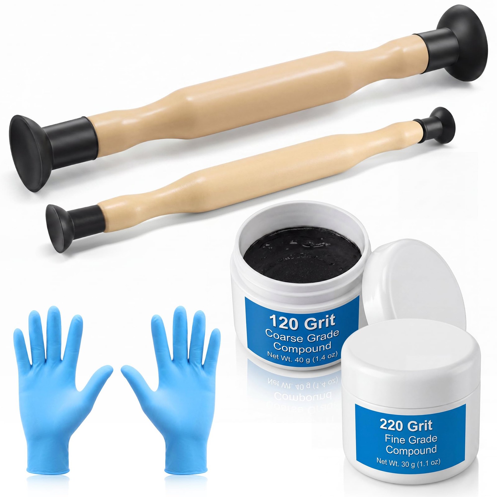 Dunkive Complete Valve Grinding Kit, 2 Lapping Sticks, 120 & 220 Grit...