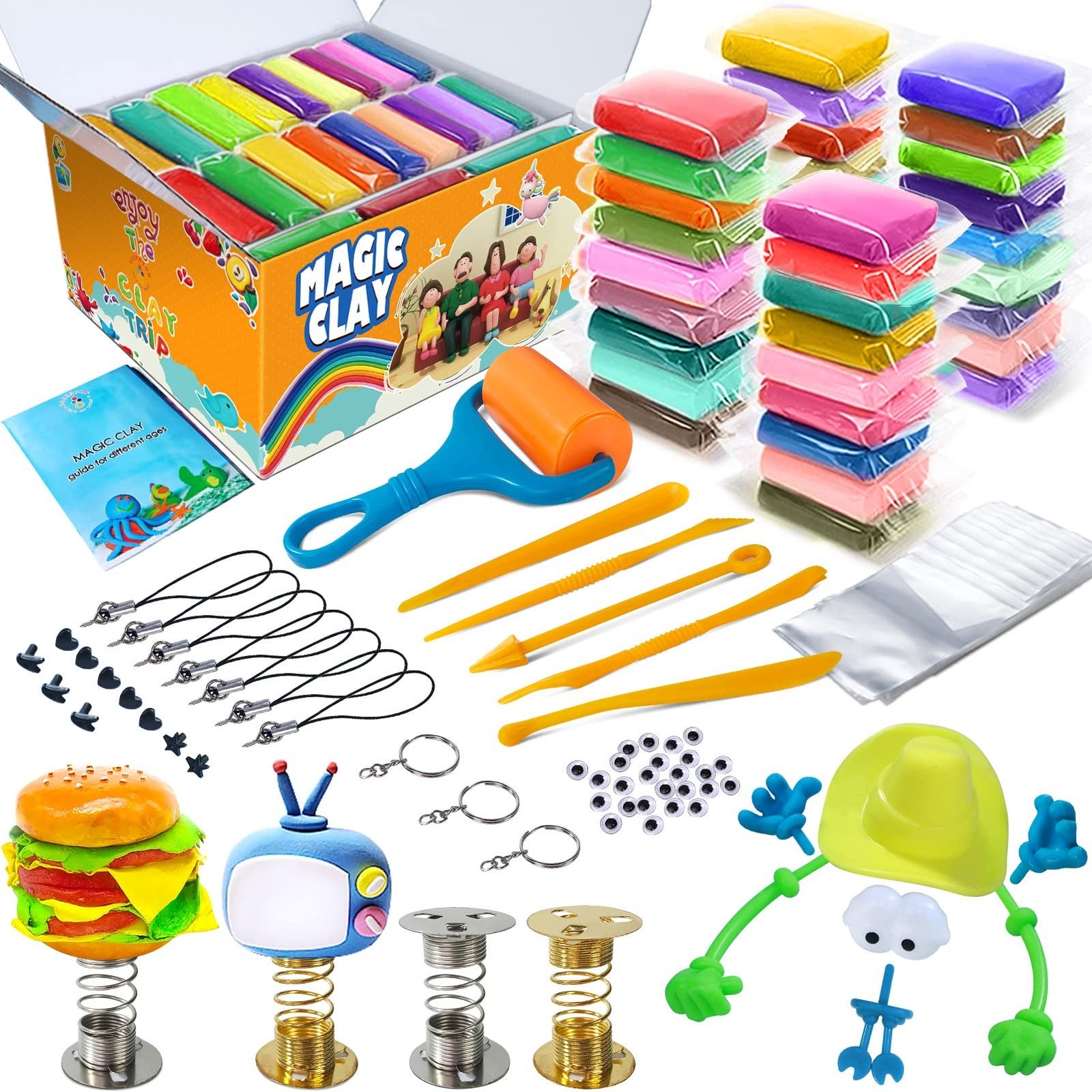 ESSENSON Modeling Clay Kit - 36 Colors Air Dry Magic Clay, DIY Molding with S...