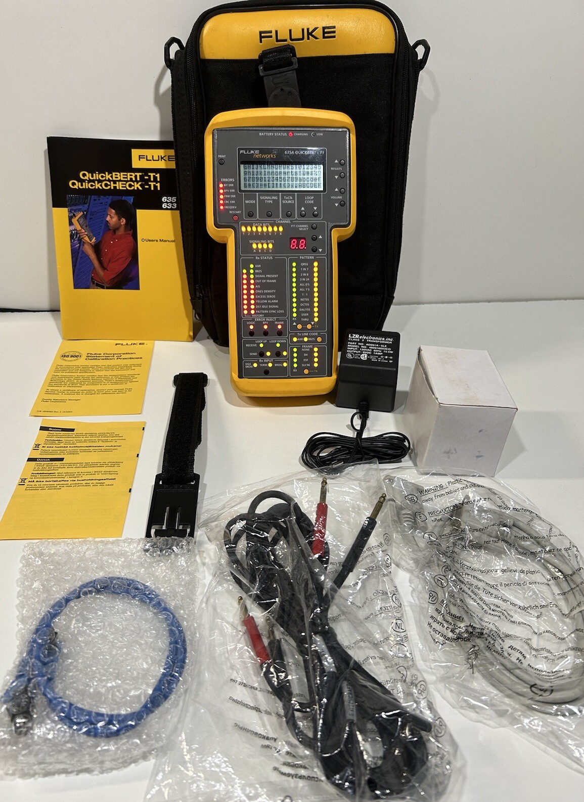 Fluke Networks 635A QuickBERT-T1 Handheld T1 Tester Excellent Condition