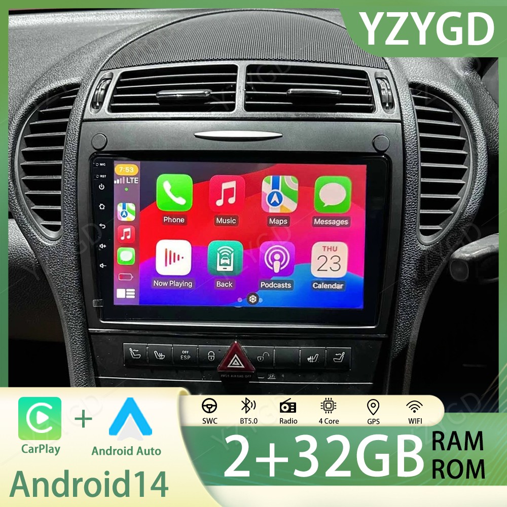9" For Mercedes Benz SLK 2004-2010 Car Radio Carplay GPS Navi Stereo Multimedia