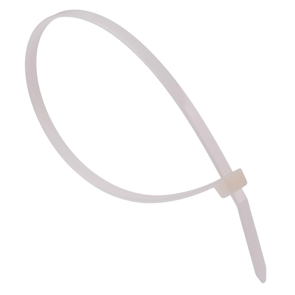 4.8mm x 280mm White Natural Zip Cable Tie - Pack of 100