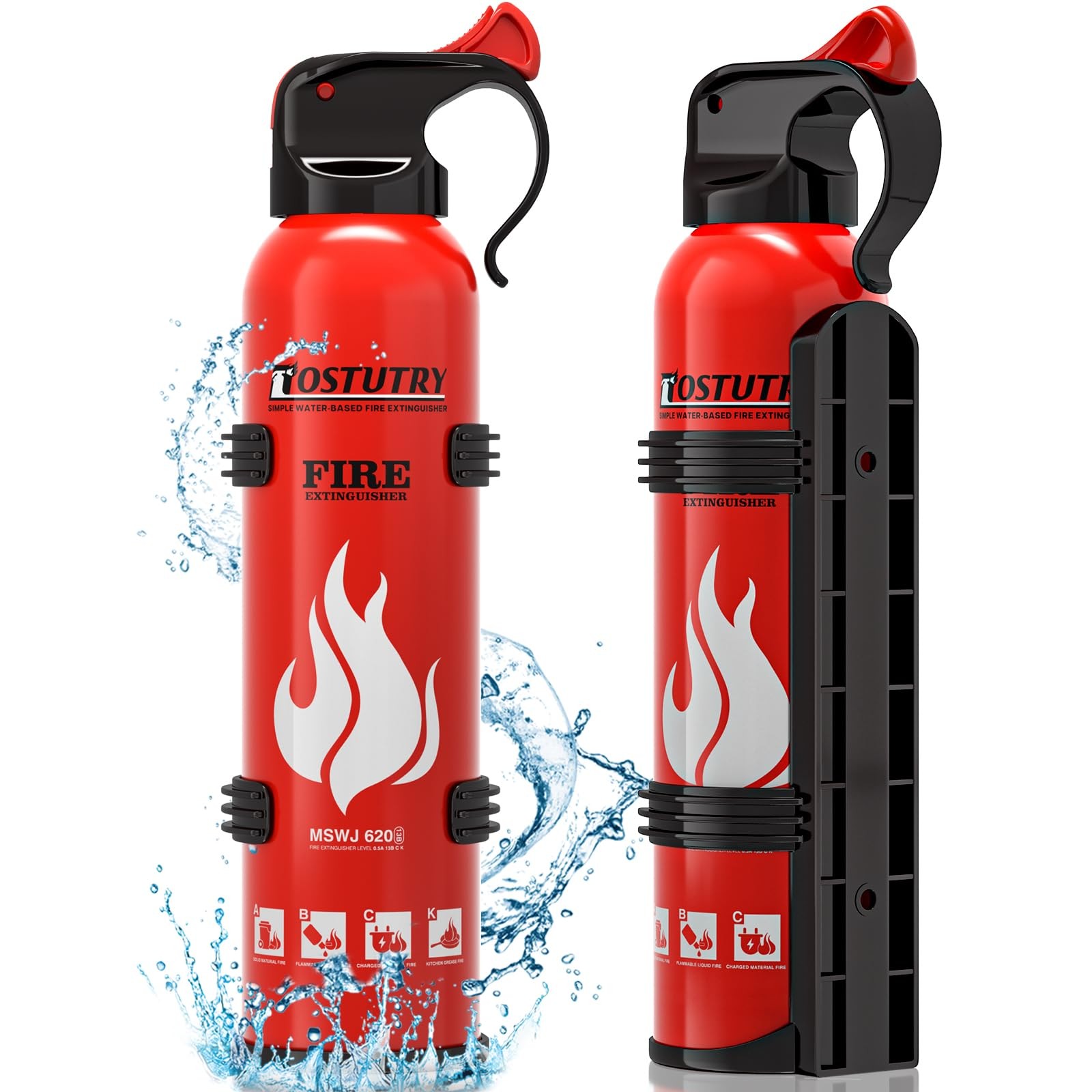 Upgraded 8in1 Fire Extinguisher Spray 2 Pack Home Car Boat Kitchen with Mount