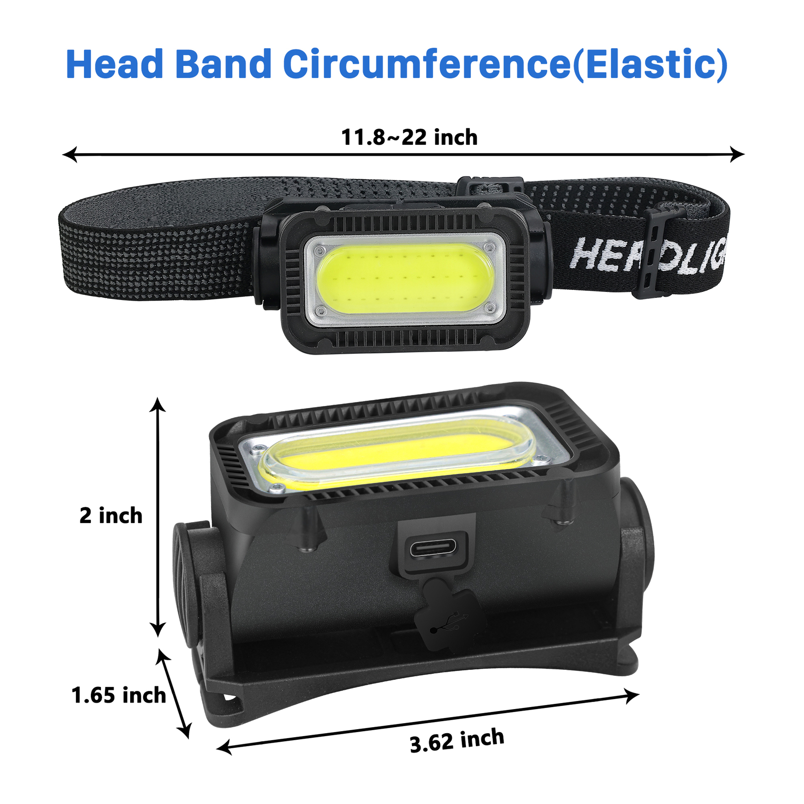 LED Headlight Lamp Torch CE Camping Induction Headlamp USB Rechargeable 3PCS