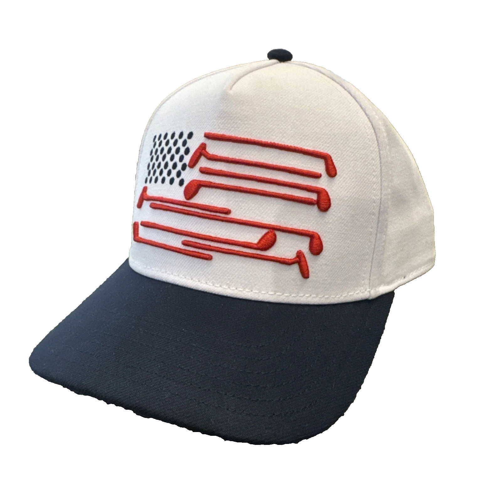 Barstool For the Boys Men's White American Flag Snapback Adjustable Hat Golf