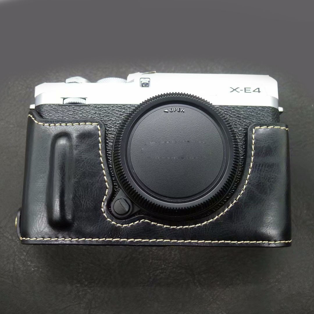 Leather Half Case For Fuji X-E4 Fujifilm XE4 Camera Protect Grip