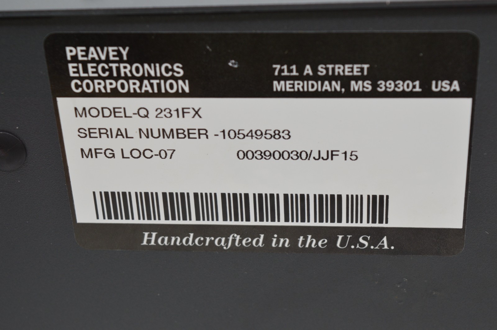 Peavey Q231FX Dual 31-Band Graphic Equalizer 9583