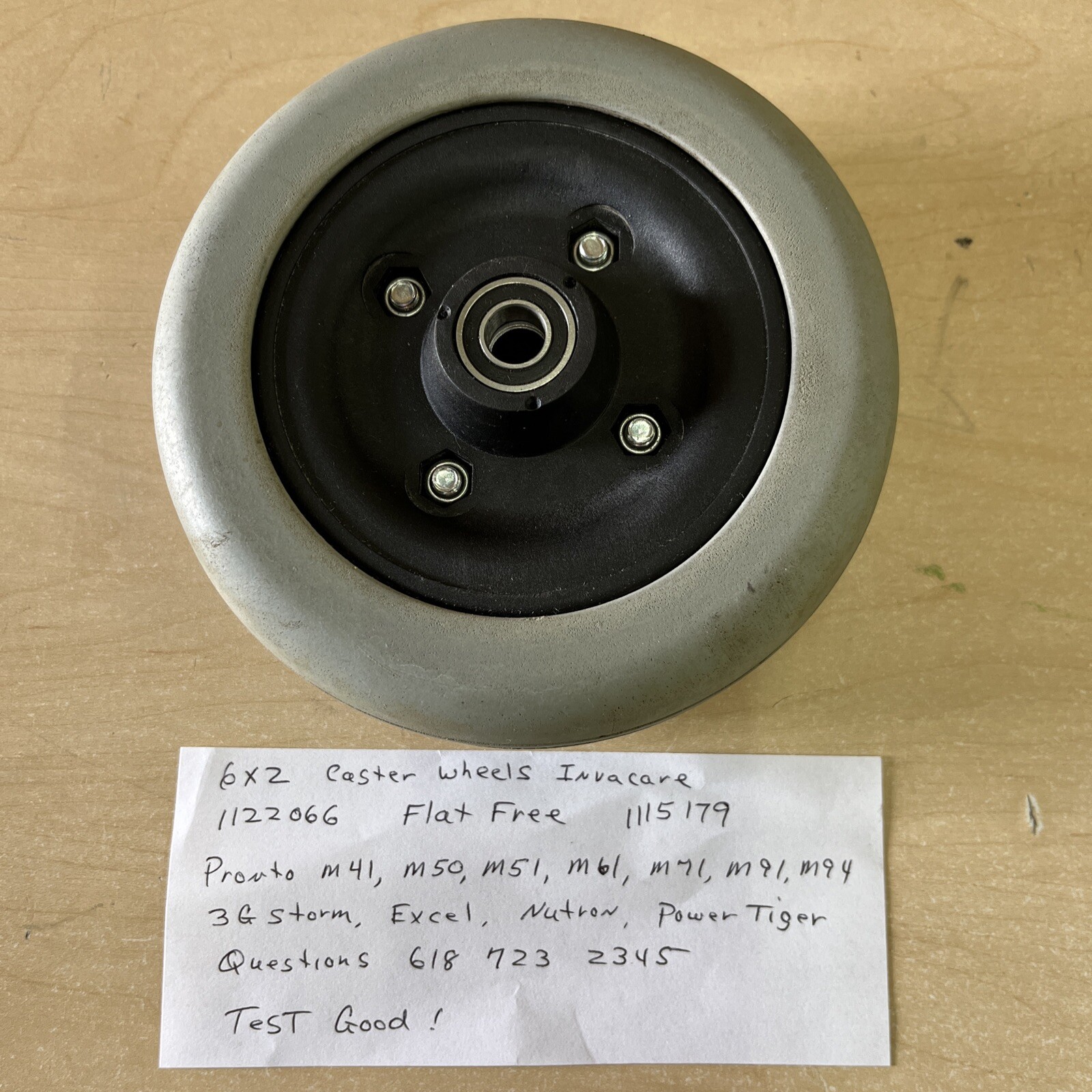 1115179 caster wheel 6X2 Invacare Flat Free 1122966