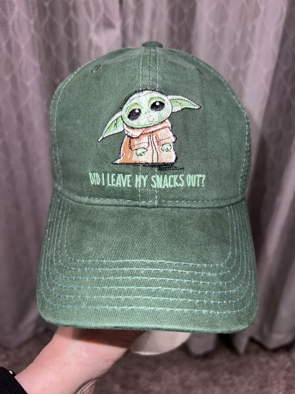 Disney Star Wars Mandalorian Hat Cap NWT Baby Yoda Did I Leave my Snacks Out?