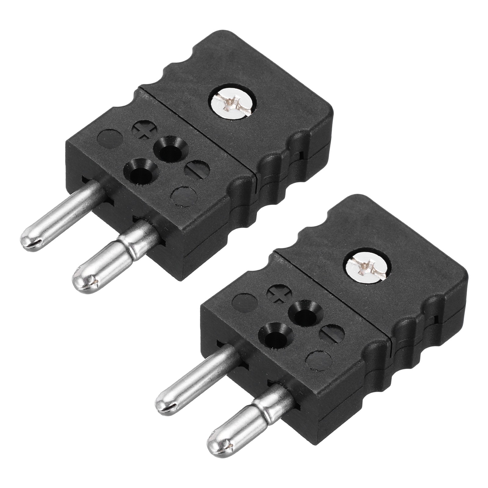 J Type Thermocouple Wire Connectors Male Plug Round Pin 2pcs 220°C