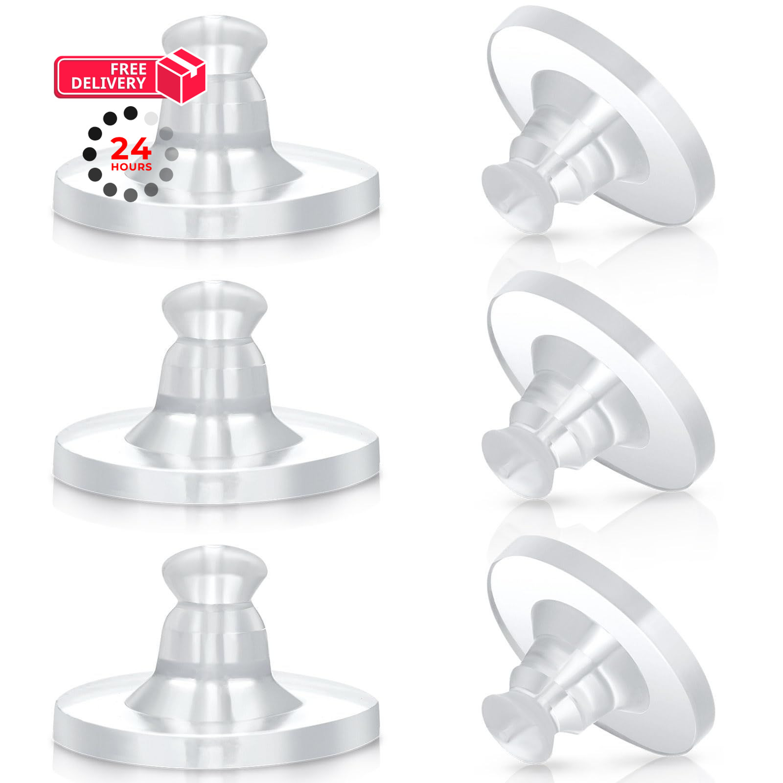 Earring Backs Rubber,100 PCS Soft Clear for 100pcs