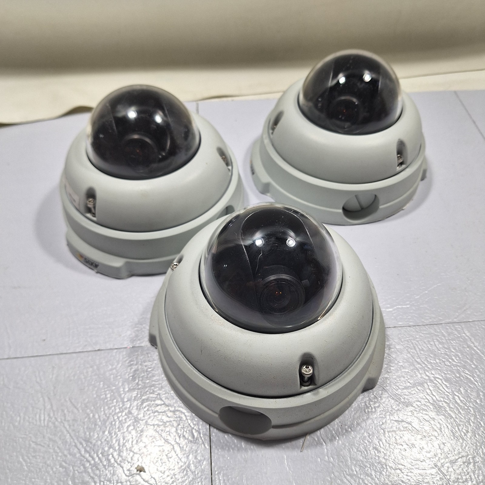 (3) Axis 225FD  Dome Network IP POE Web Surveillance Security Camera