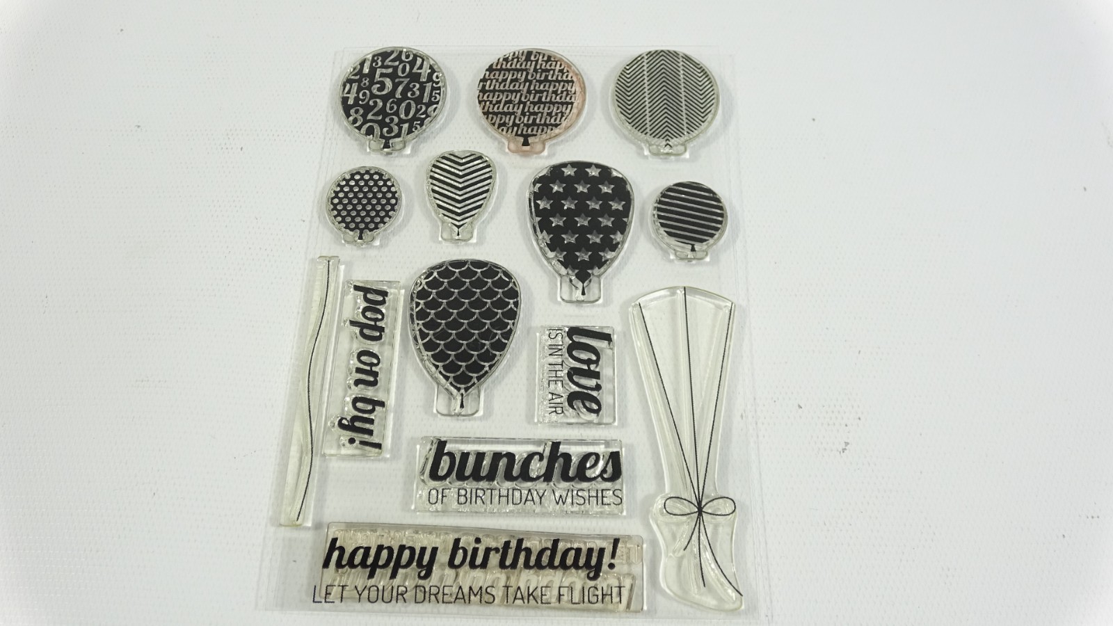 Birthday Love Pop on By Clear Balloon Stamp Set