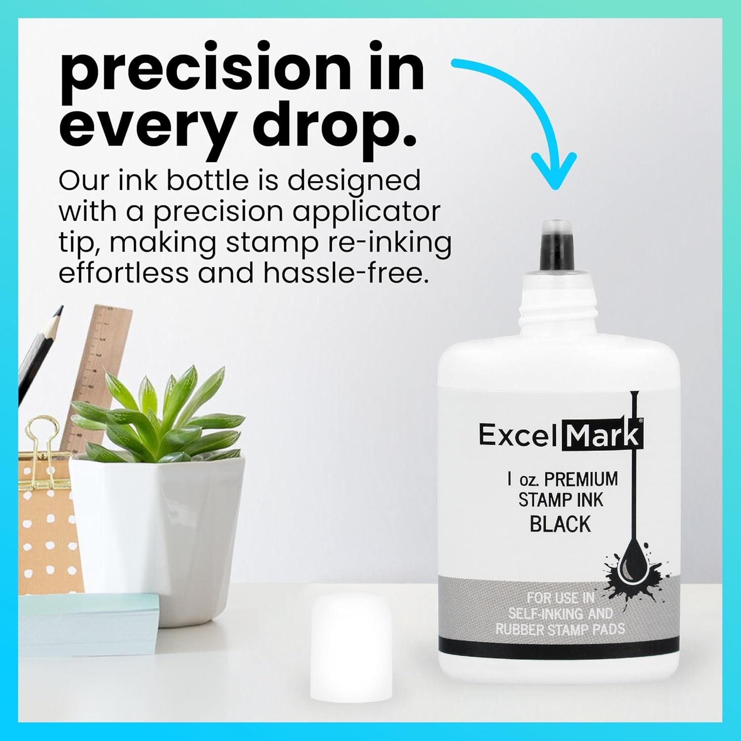 Self Inking Stamp Refill Ink 1 Ounce Black