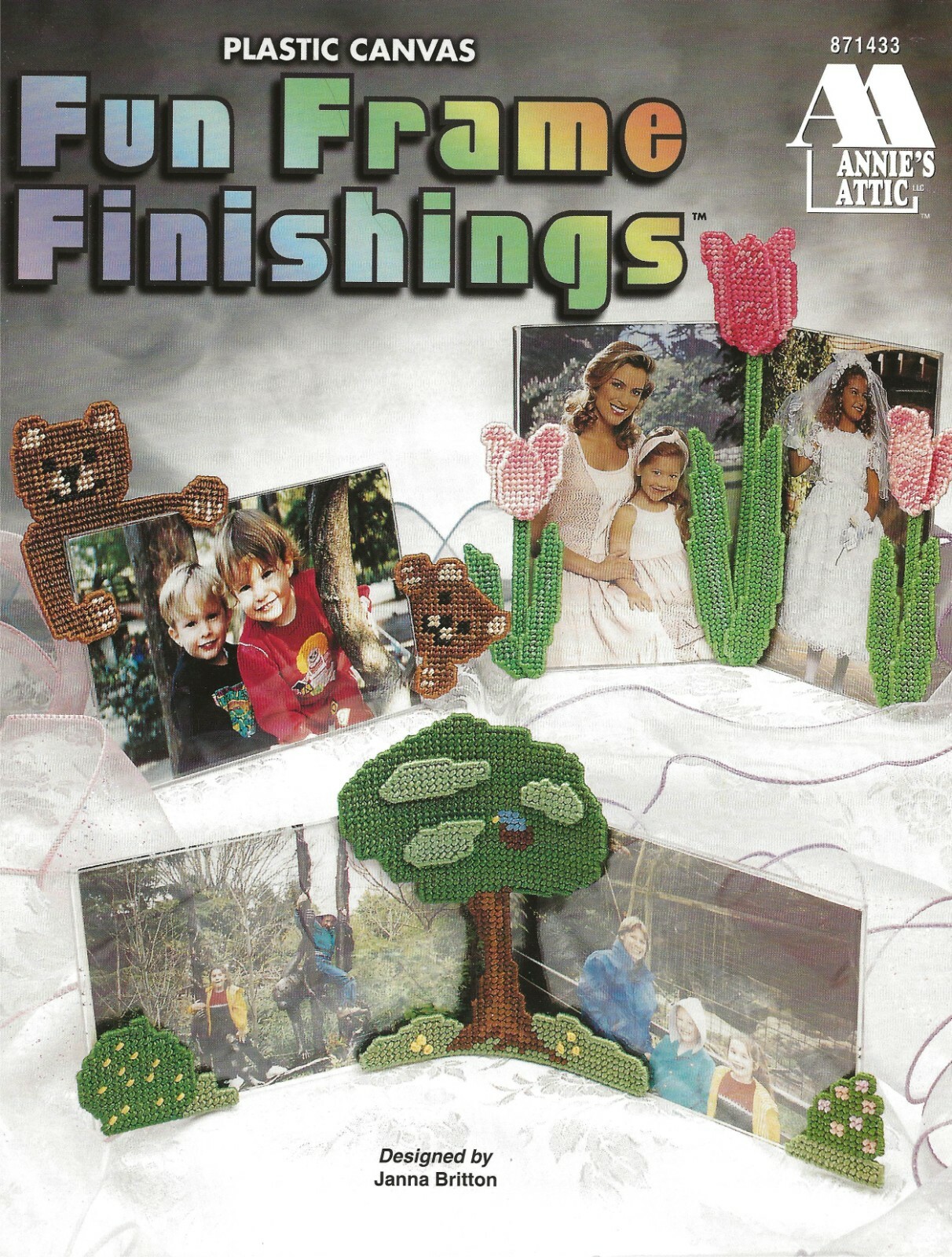 Fun Frame Finishings Plastic Canvas Peek-A-Boo Bears Tulips Tree Flowers Star