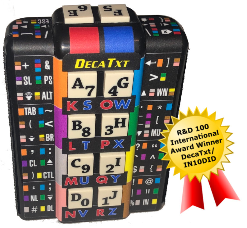 DecaTxt 3 One-Hand Bluetooth Spatial Computing Keyboard & Assistive Technology