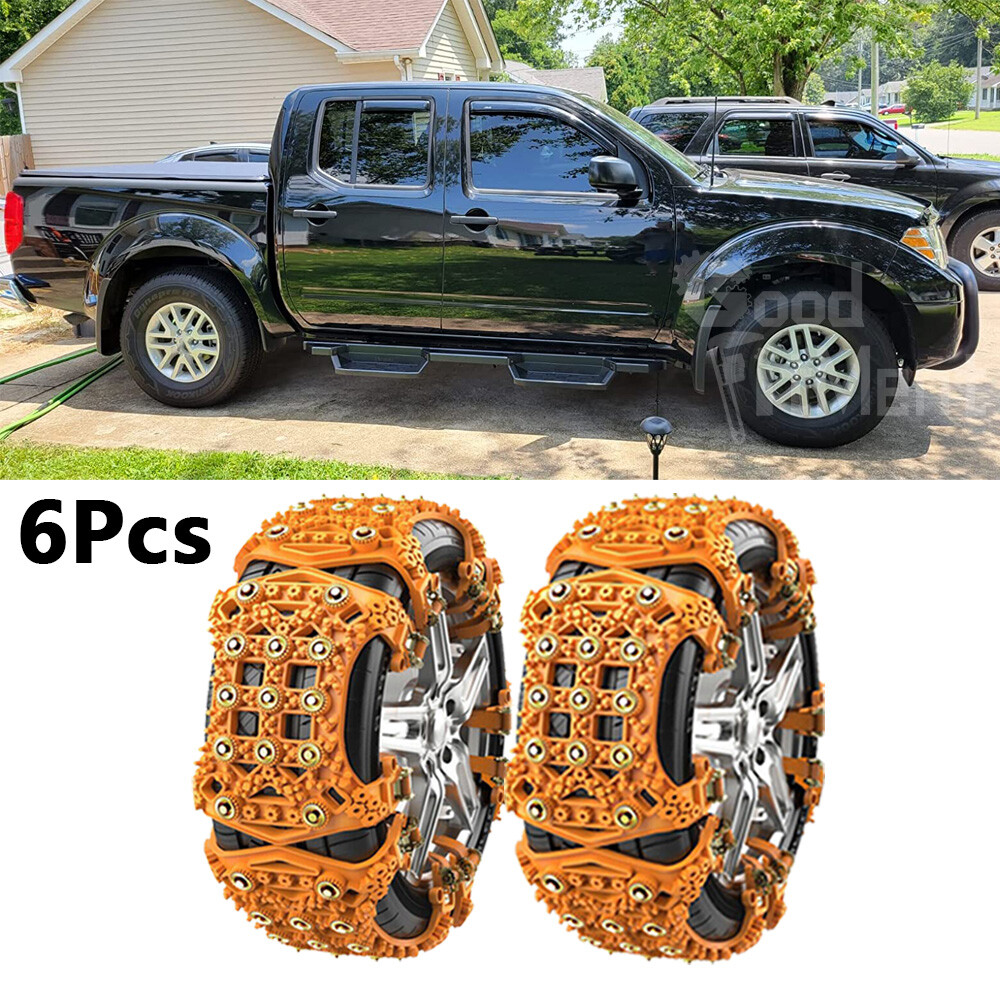 6PCS Snow Anti Skid Tire Chains Adjustable Car Truck Winter For Nissan Frontier