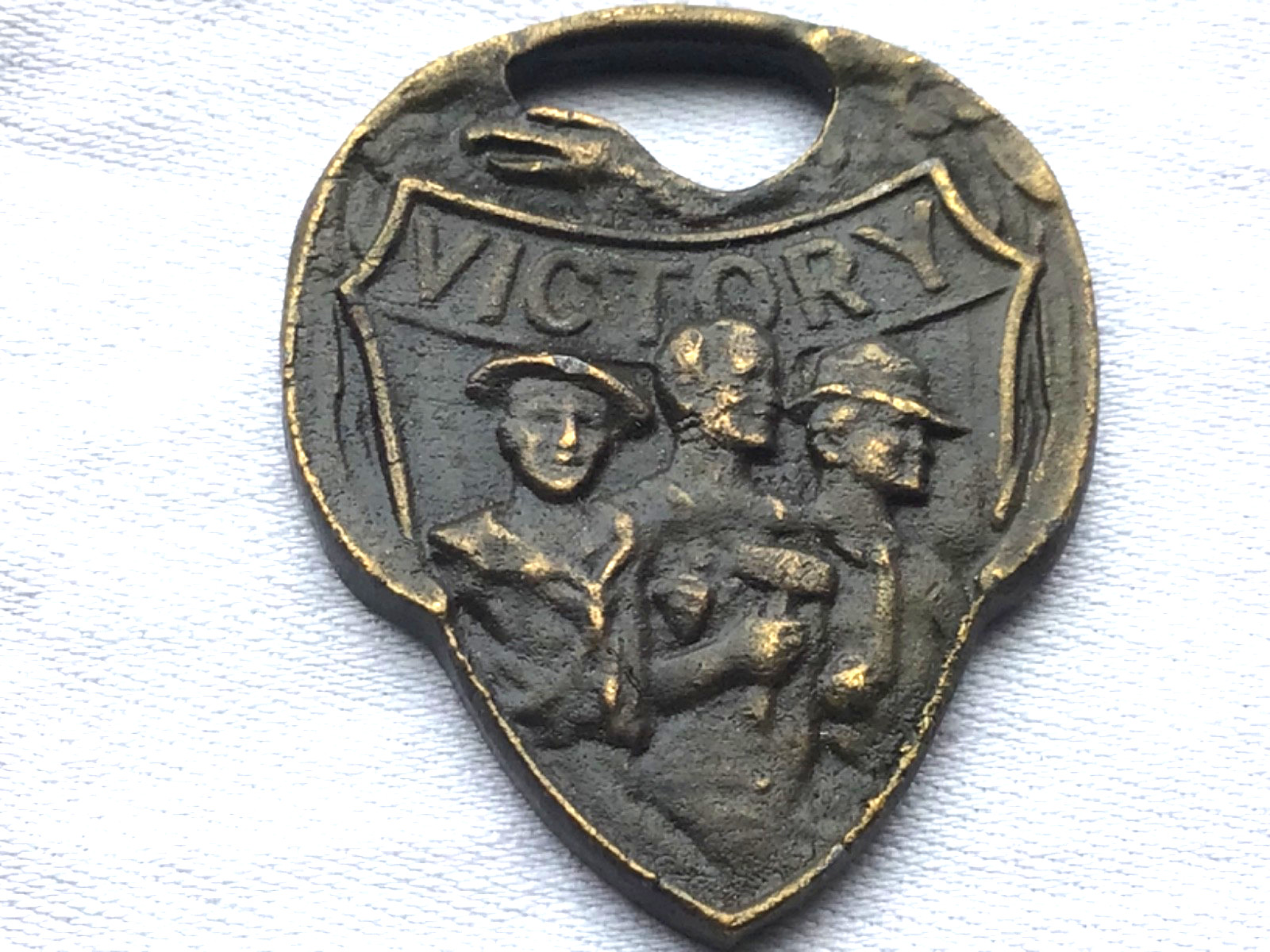 World War 1  Victory watch fob brass