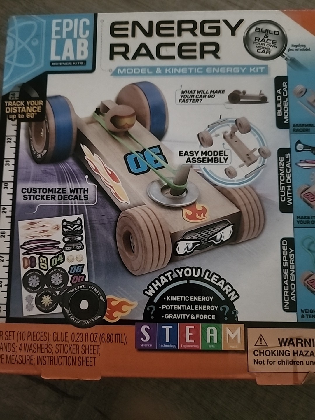 Epic Lab Energy Racer Car Kit - Kinetic Science STEM Activity for Kids