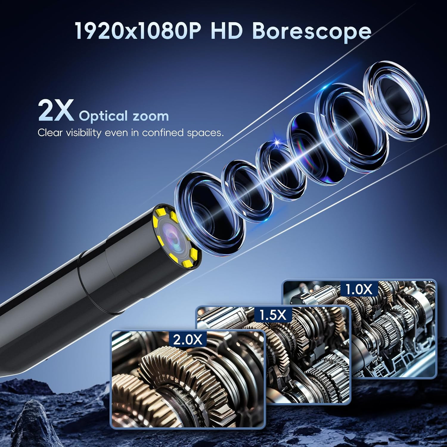 32.8FT Endoscope Camera with Light -IP67 Waterproof Borescope Inspection Camera