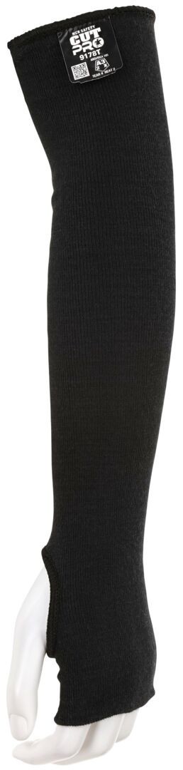 MCR Safety CutPro Black, Dupont Kevlar, 18" Cut Resistant Sleeve w/ Thumb Hole
