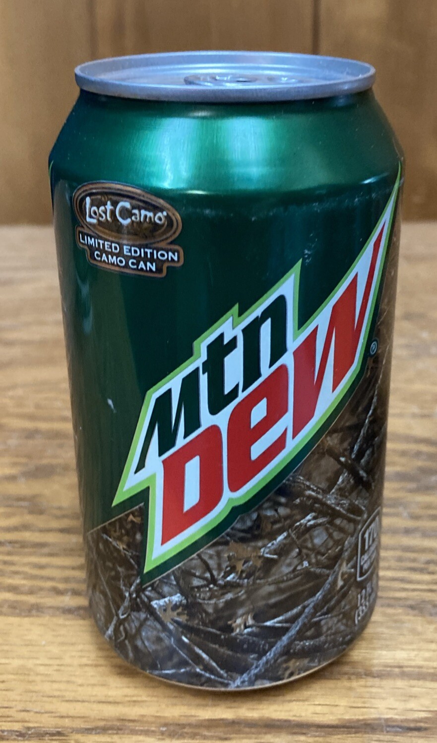 2x Mountain Dew Diet Lost Camo Promo 12oz Empty Bottom Drained Cans 2014