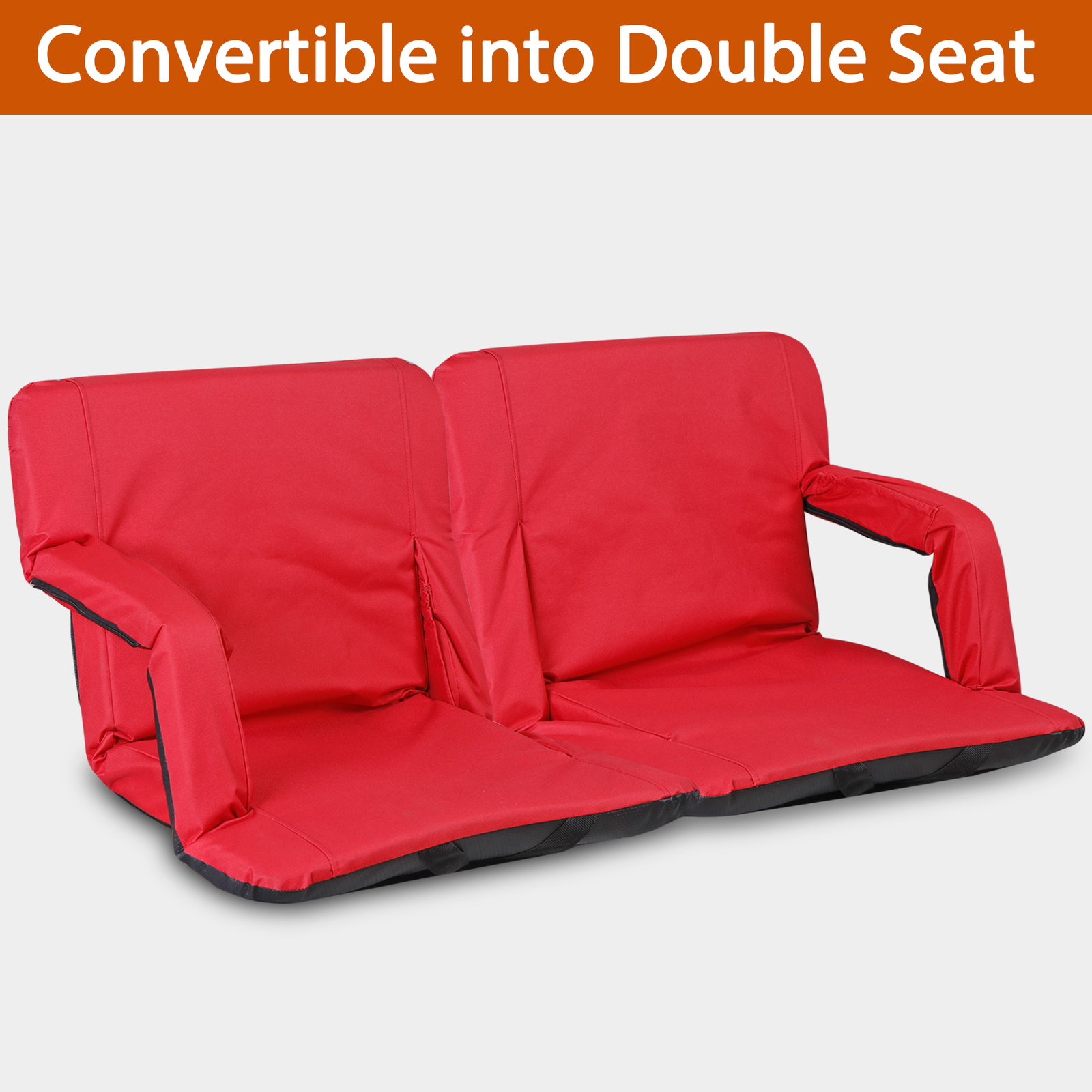 2 Pack Stadium Seating for Bleachers Stadium Seats with Back Support Cushion Red