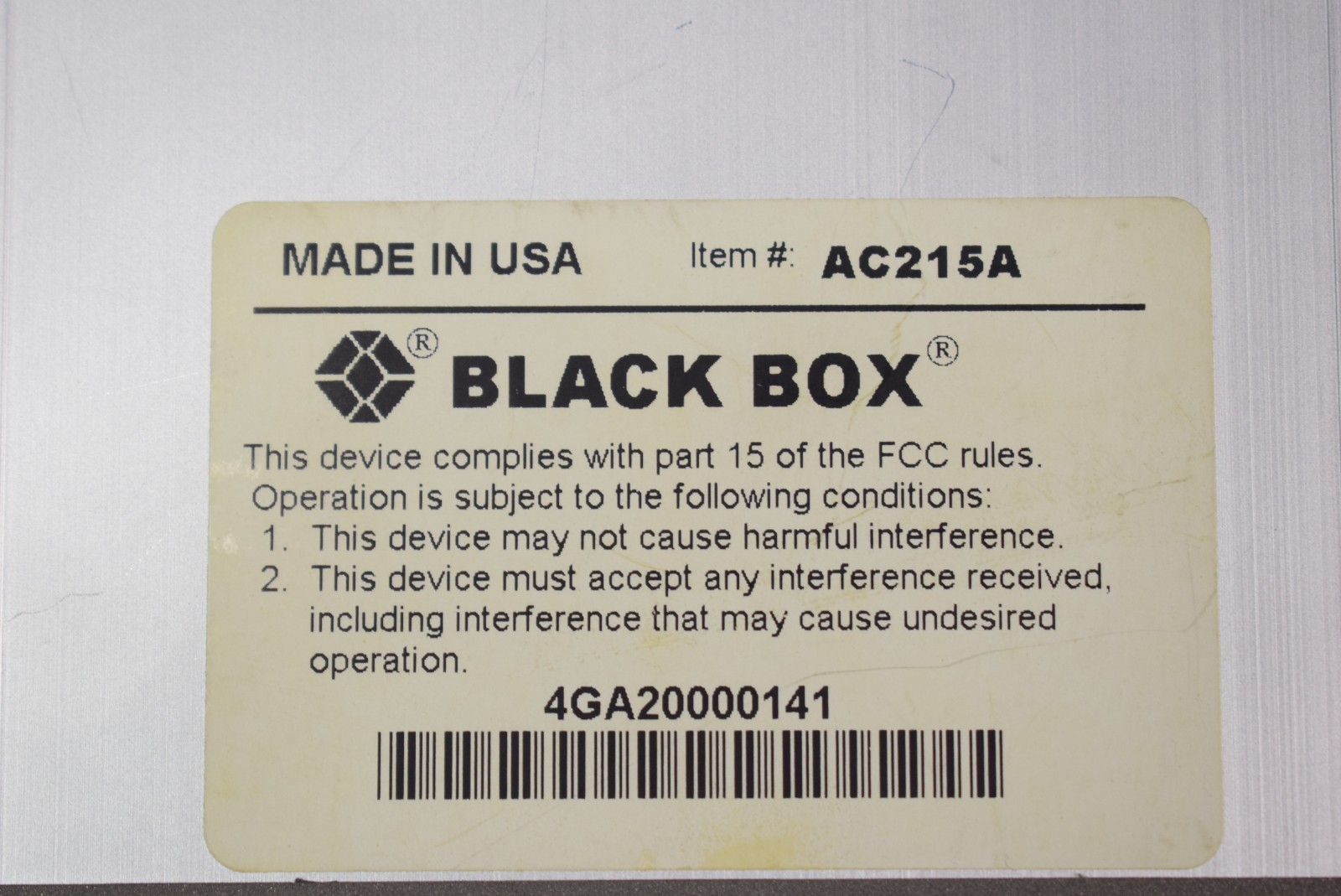 Black Box Network Services Advanced Video Scaler AC215A HD 1080