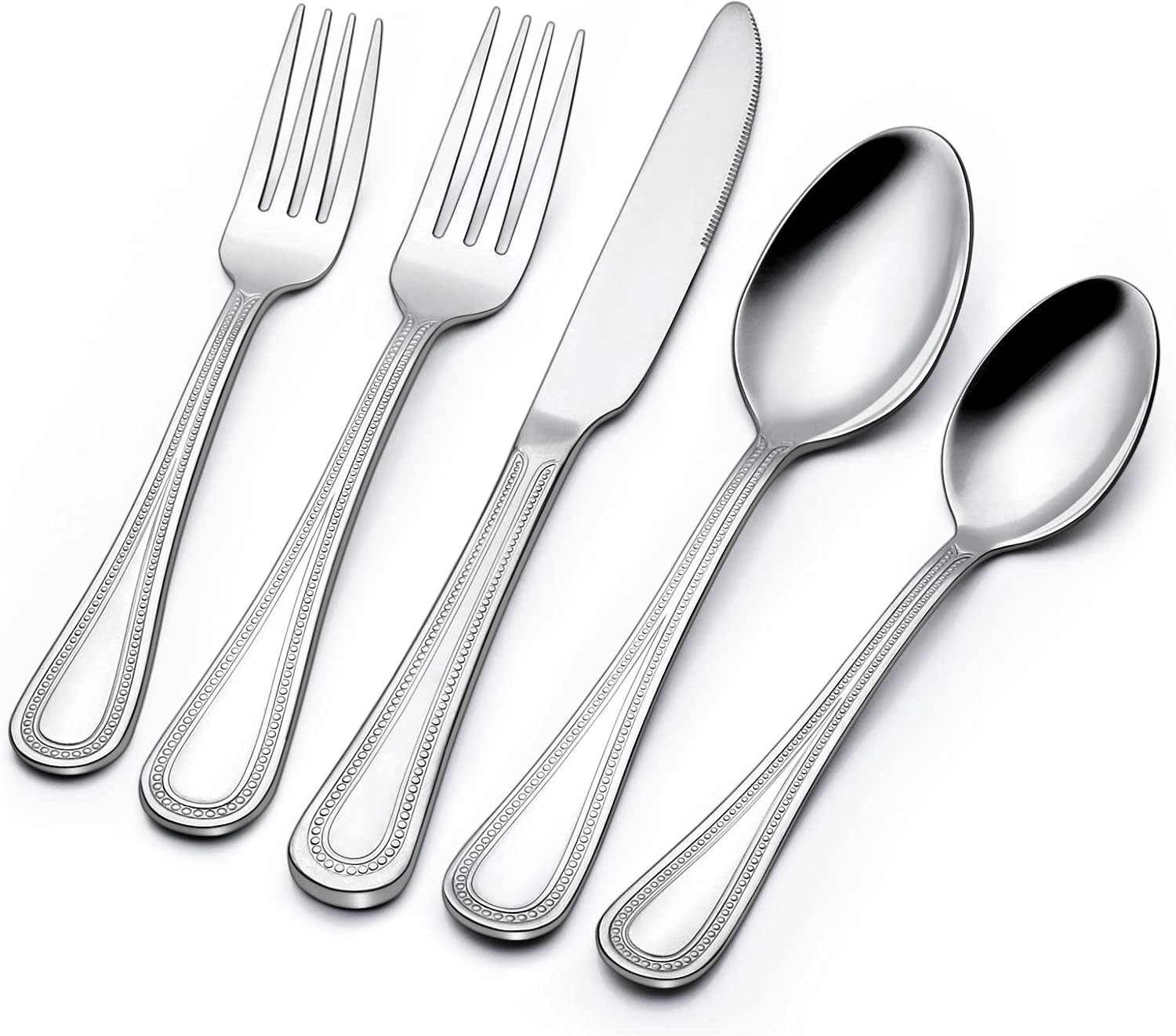 60-Piece Silverware Set for 12, Stainless Steel Flatware, Mirror Polished Cutler