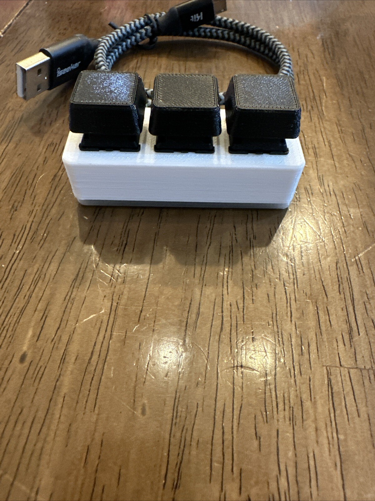 Programmable 3 Key Macropad For Customized Functions, White W/Cord