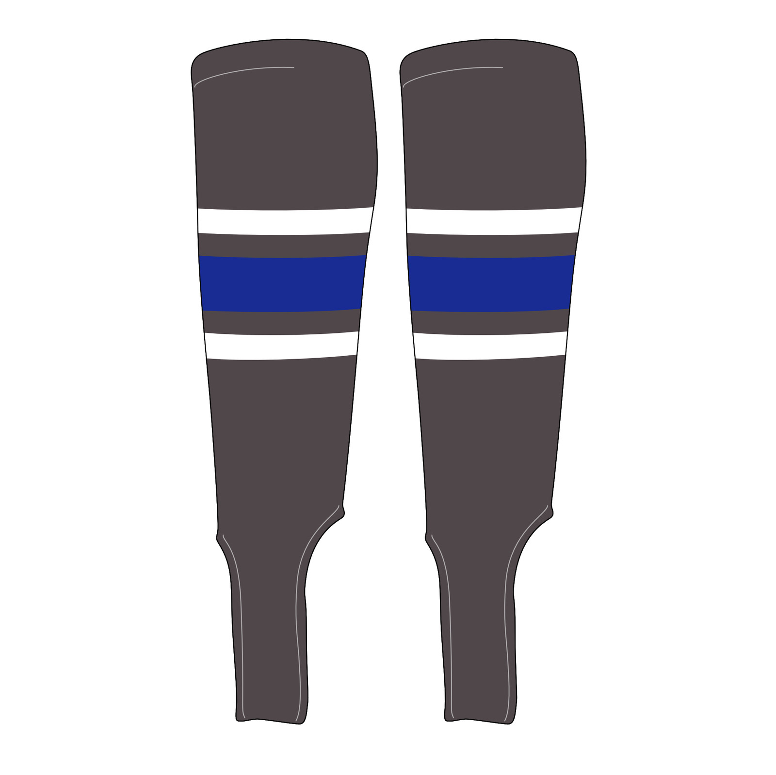 MK Socks Traditional Baseball Stirrups Pattern B-5 Graphite, White, Royal
