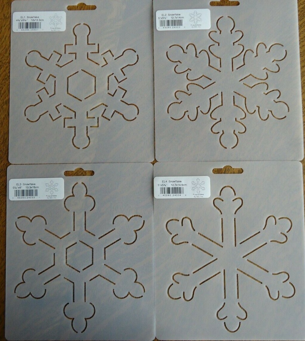Stencil Quilting set of 4 Snowflakes QC Holiday Winter quilt sew crafts template