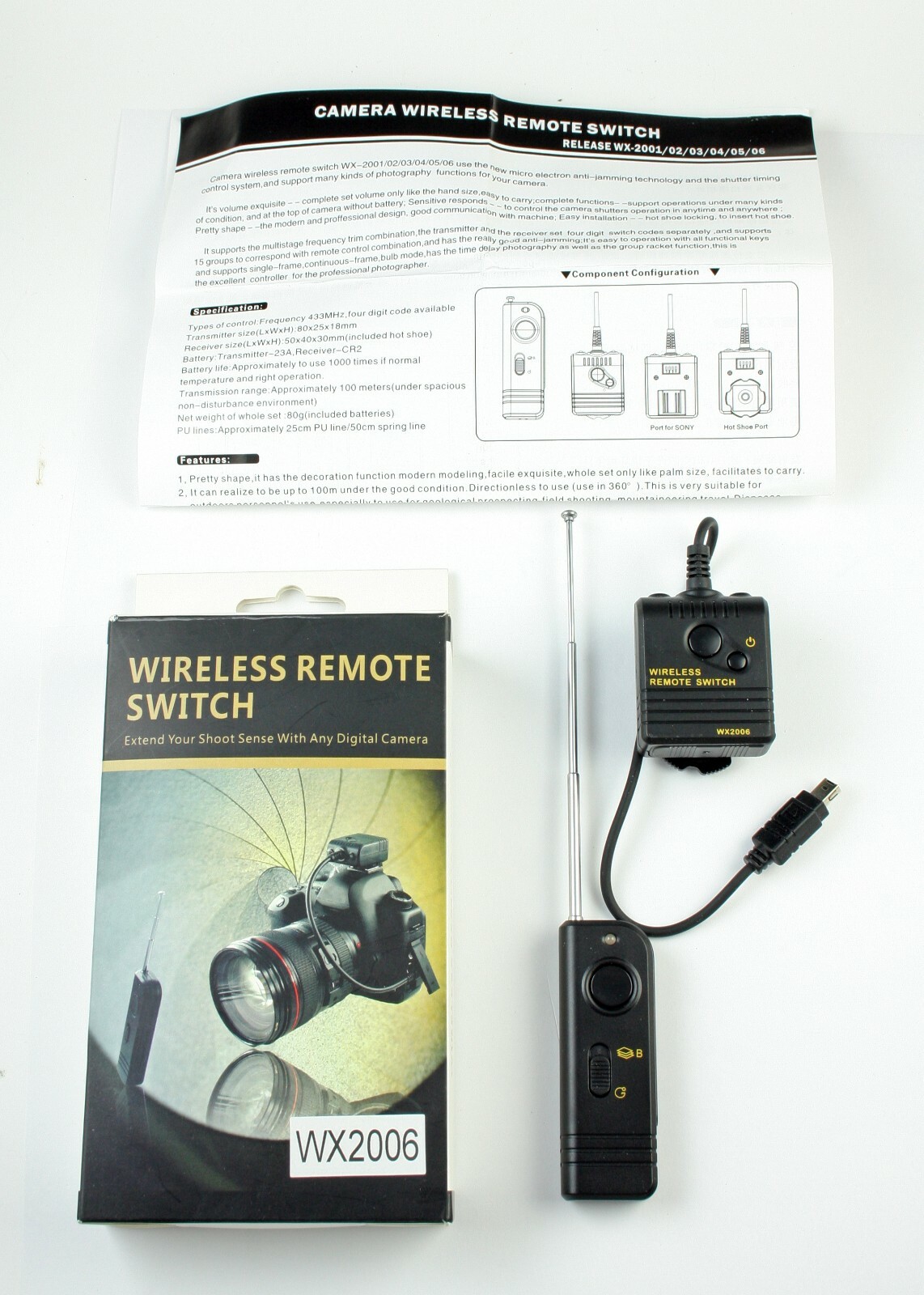 Wireless Radio Remote Switch for Nikon D90, D5000, D7000, D3100 Cameras