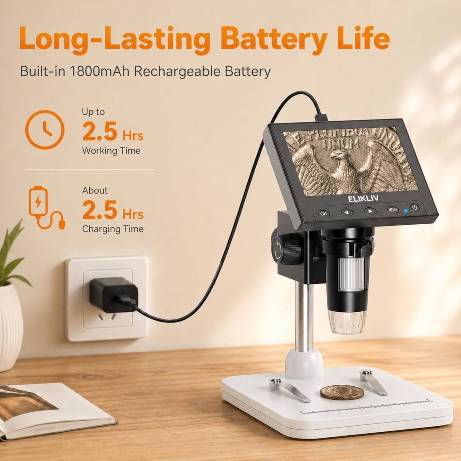Coin Collector's Digital Microscope, LED Illumination