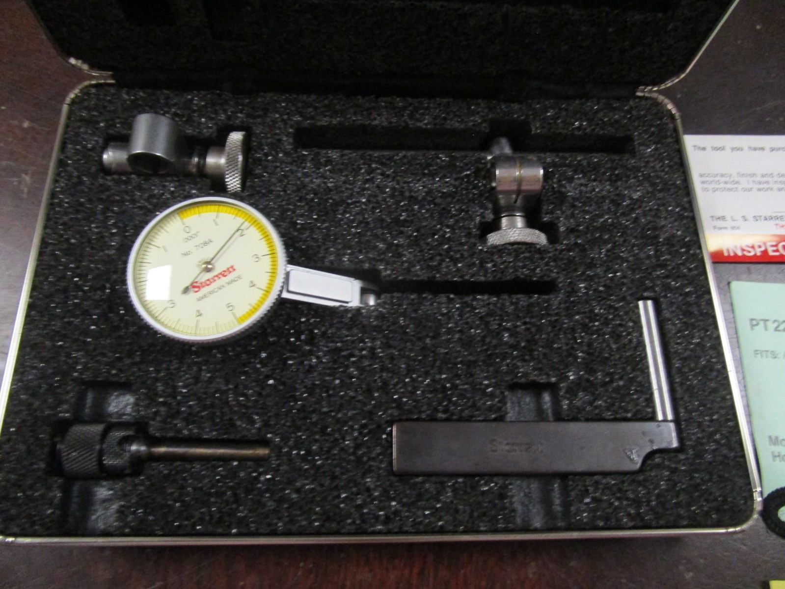 Starrett 708 series dial test indicator 708A with case
