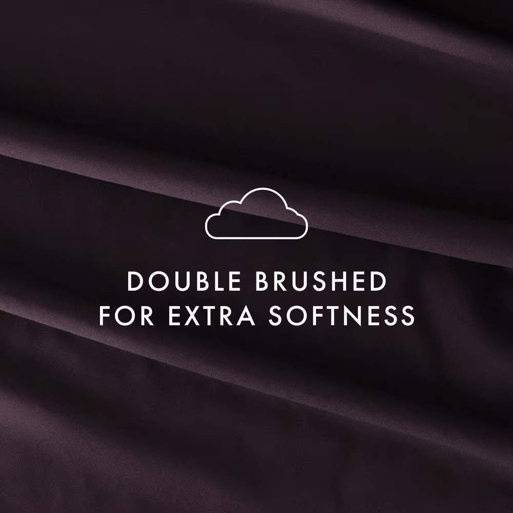 6-Piece Purple Solid Microfiber California King Sheet Set