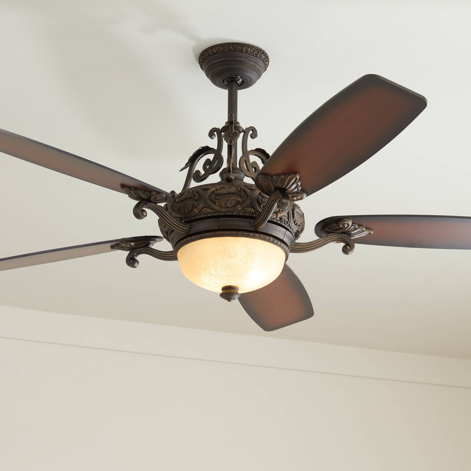 56" Esperanza Vintage Indoor Ceiling Fan with LED Light Remote Bronze Teak Scavo